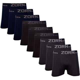 Kit 08 Cueca Box Boxer Pretas Lisa Microfibra Adulto em Oferta na Shopee