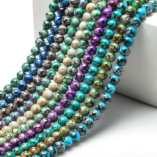 50Pcs/lot Glass Round Beads Green 8mm Natural Stone Loose Bulk Beaded Jewelry Making DIY Necklace/Bracelet/Earrings Accessories Kit Set