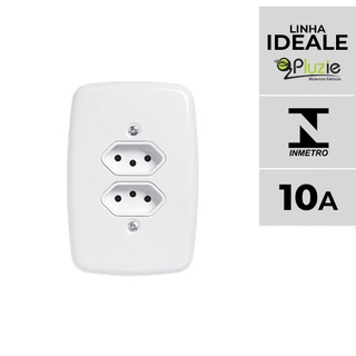 Tomada Dupla 10A 250V 2p+t 4x2 Pluzie Ideale