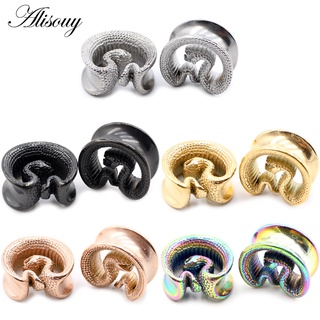 Alisouy 1 Pc 8-30mm Plugue Túnel De Orelha De Cobra De Aço Inoxidável Sela Expansor Macas Brincos Piercing Corpo Jóias