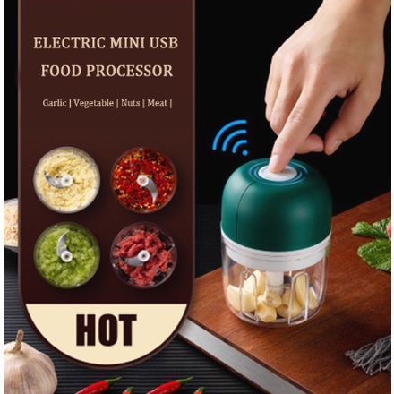 Mini Processador Triturador Sem Fio Elétrico 250ML De Alimentos Para Legumes Alho Gengibre