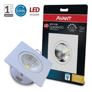 Spot Led De Emb 5w Branco Quente Biv Quadrado Avant