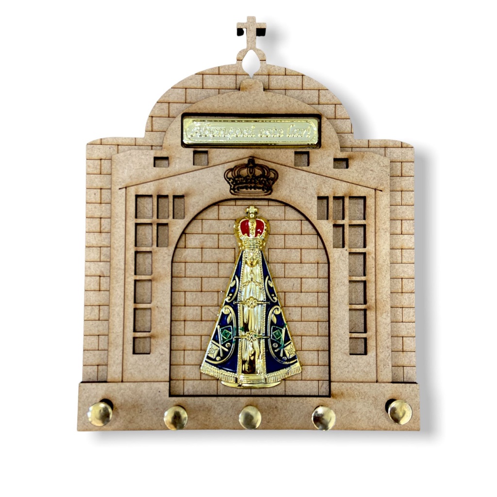 Porta Chave NS Aparecida Metal Abençoe Este Lar Basilica