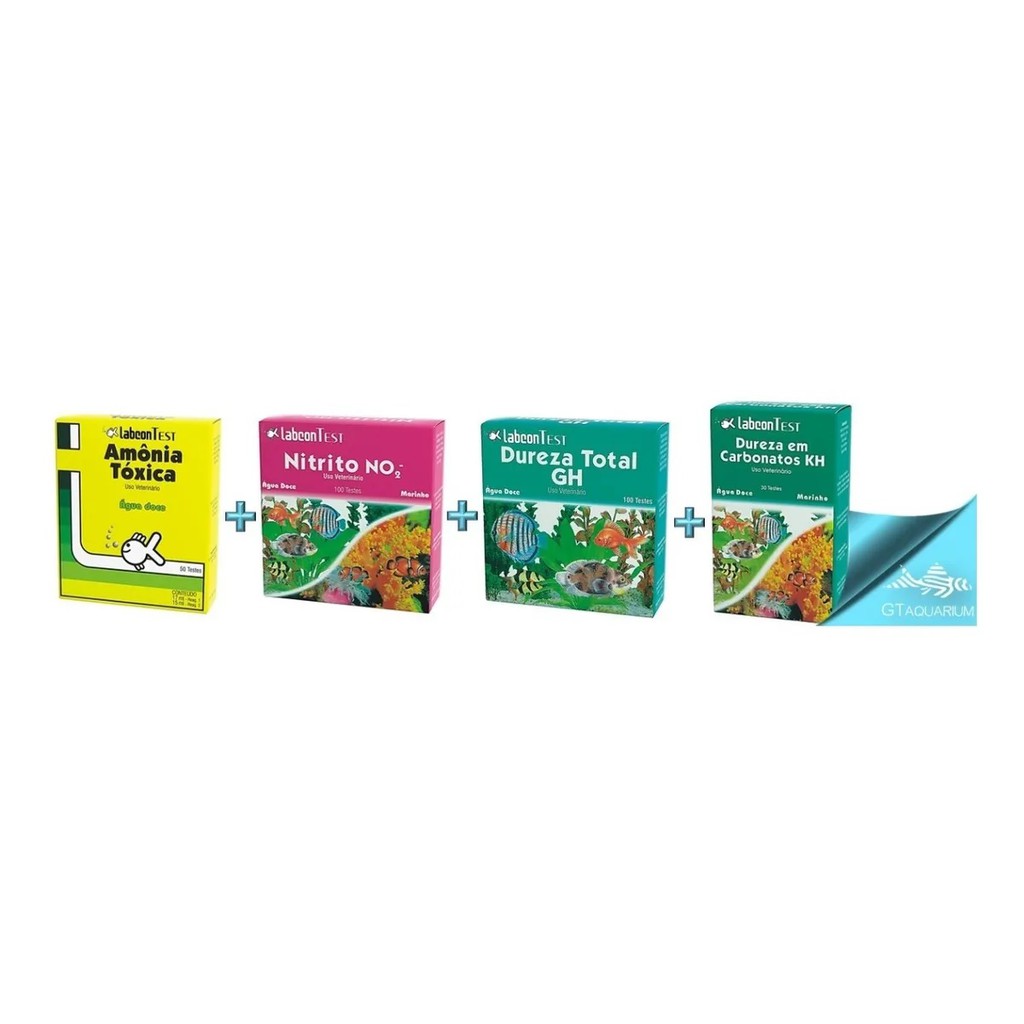 Kit Testes Labcon / Alcon Amonia Doce Nitrito Gh E Kh