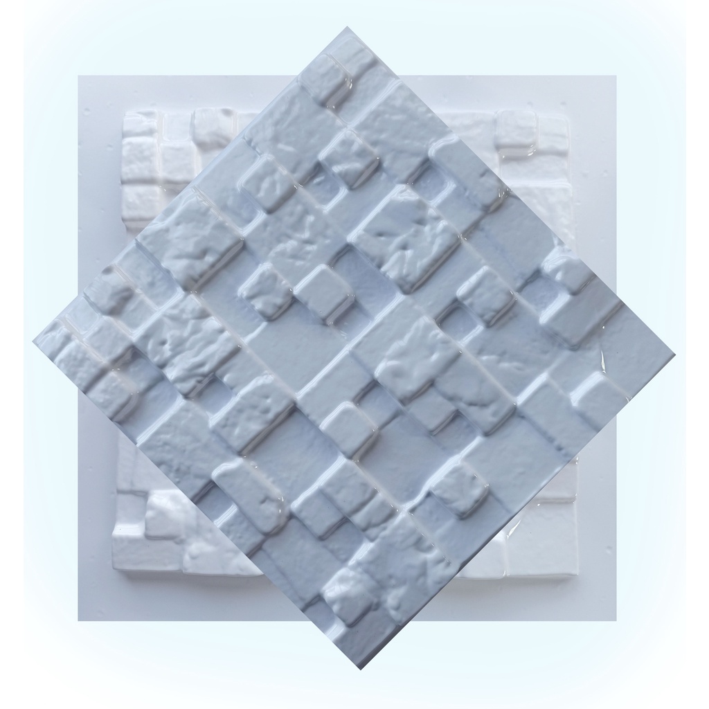Forma p/ placas de gesso e cimento 3d Mosaico São Tomé 34x34