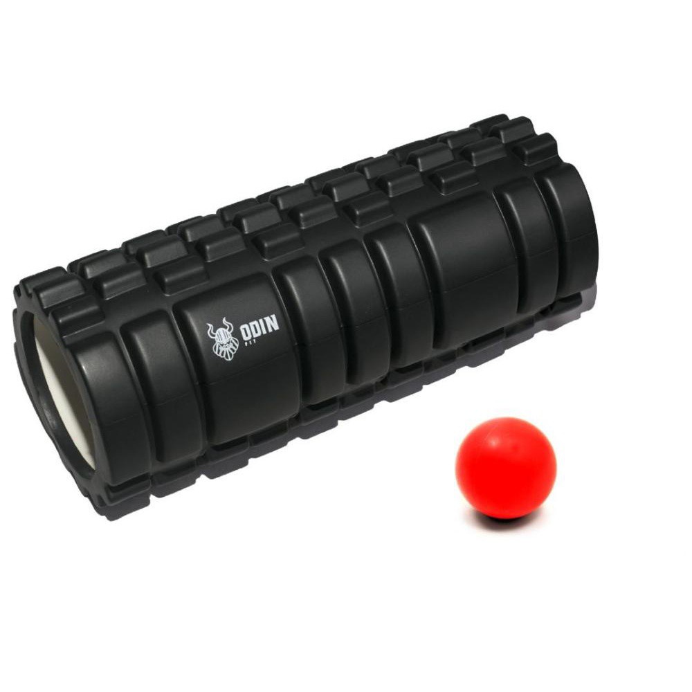 Rolo Massagem Foam Roller Liberação Miofascial + Bola De Massagem Lacrosse Maciça 65mm - Odin Fit em Oferta na Shopee