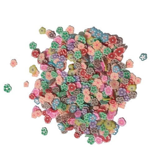 1500 UN FLOR TROPICAL DE FIMO FATIADO PACOTE COM 30 GRAMAS