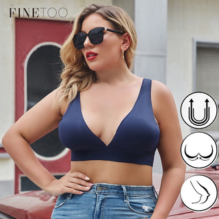 FINETOOoo Plus Tamanho Mulher Topo Cortado Soutien Feminino S-XL Lingerie Feminina De Pescoço Em V Ativa Sexy Tops De Tubo De Empurrar em Oferta na Shopee