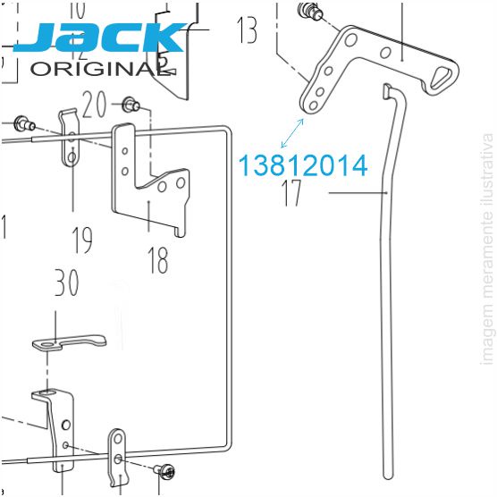 ALAVANCA DO TIRANTE DE ELEVAÇÃO CALCADOR COSTURA RETA JACK