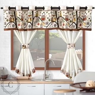 Cortina de Cozinha com Bandô Janela  2,60m x 1,40m para Varao Simples de Até 2 metros em Oferta na Shopee