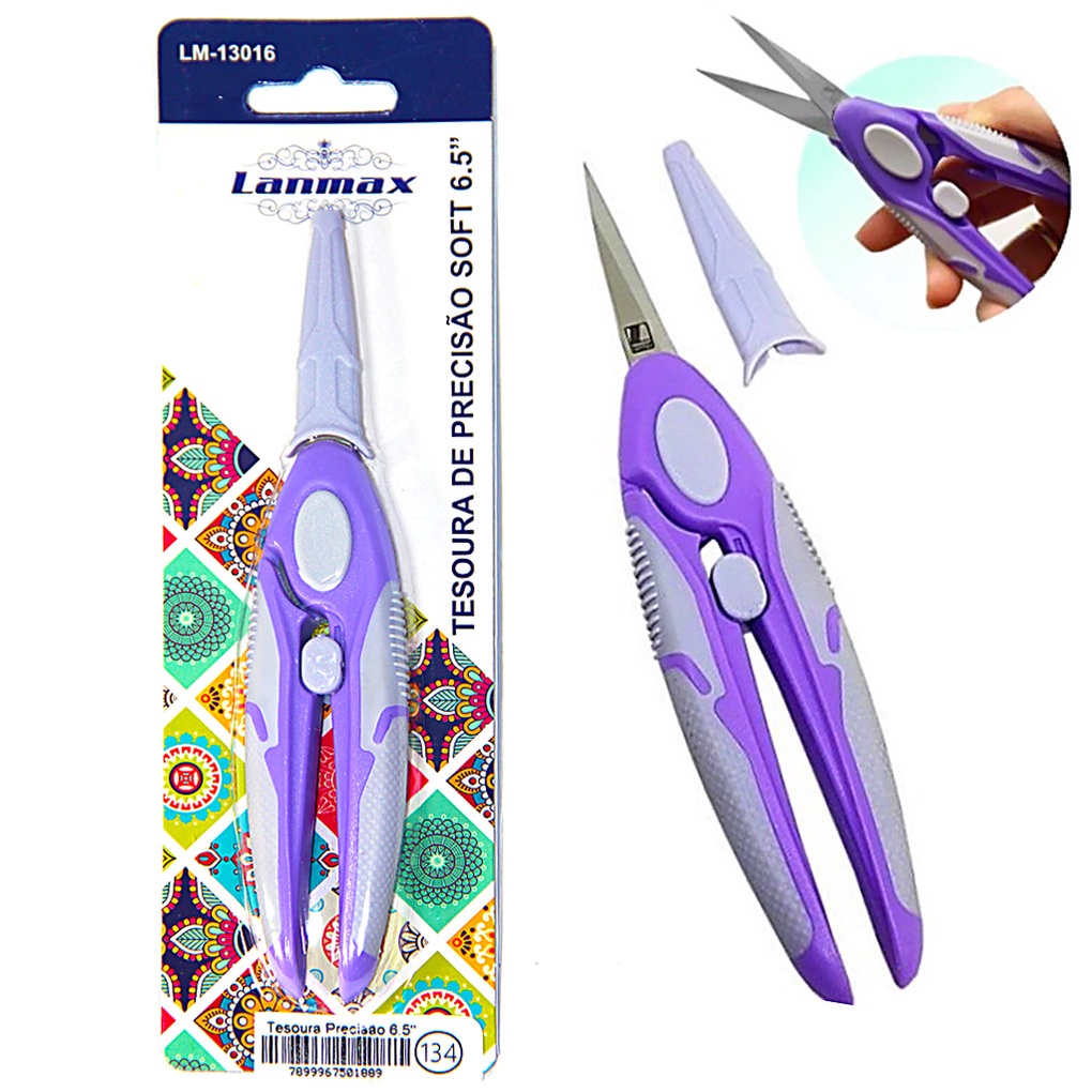Tesoura De Precisão Cabo Soft 6,5 Polegadas Com Mola Lanmax