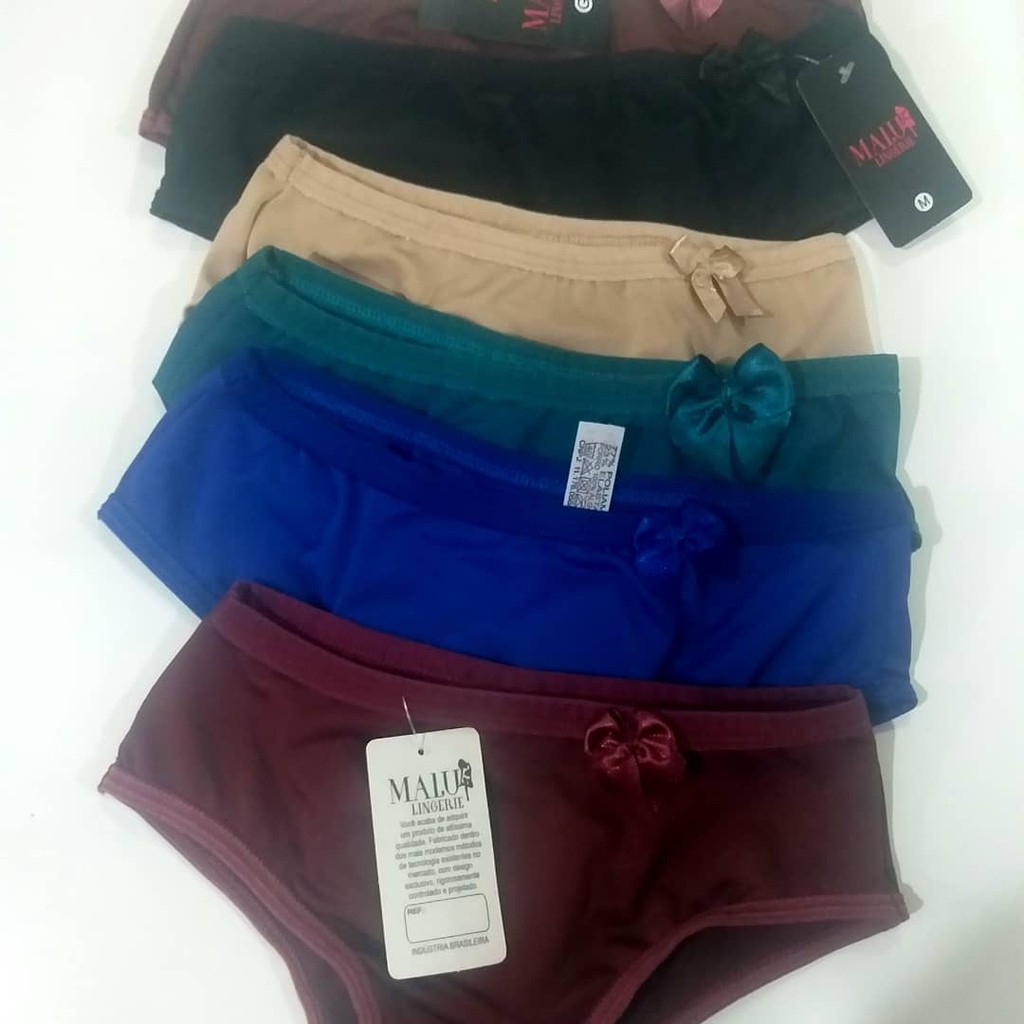 Calcinha Infantil Microfibra Lisa Moda Infantil Atacado / Cores Sortidas /  Roupa de Meninas
