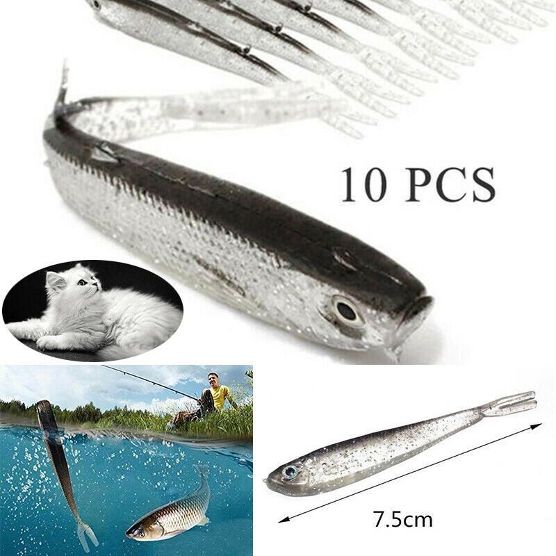 10Pcs Isca De Silicone Macia Lifelike Fish Lure Peixe/Simulação Peixes/Natação Crank Pesca Tackle Fishing Tool