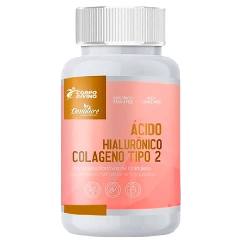 Ácido Hialurônico + Colágeno Tipo 2 + Vitamina C 500mg 100 cápsulas - Denature