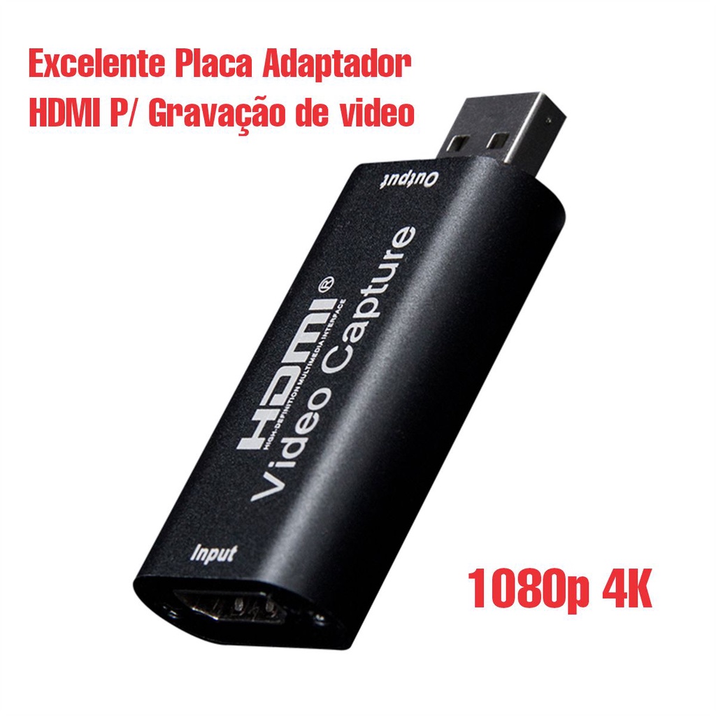 Placa De Captura de Video Audio Hdmi Usb 2.0 4k E 1080p Envio Imediato Alta Qualidade