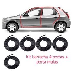 Kit Borrachas De Vedação Celta 2000 2001 2002 2003 2004 4 P