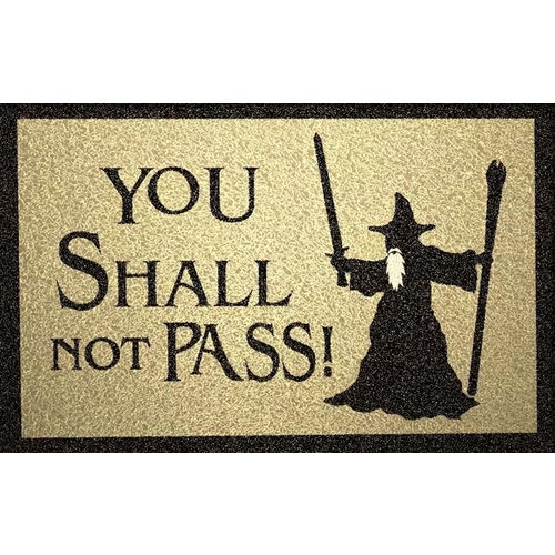 Tapete Capacho Mago branco senhor dos aneis You Shall Not Pass! 60x40 cm bege. em Oferta na Shopee