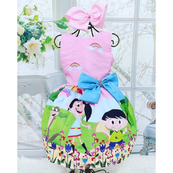 Vestido Infantil Show da Luna Rosa