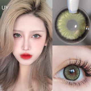 【grade】UYAAI 1 Par (2 Peças) Lentes De Contato Coloridas Para Olhos Top Marca Lente Mirage Green-0,75 A-8,00