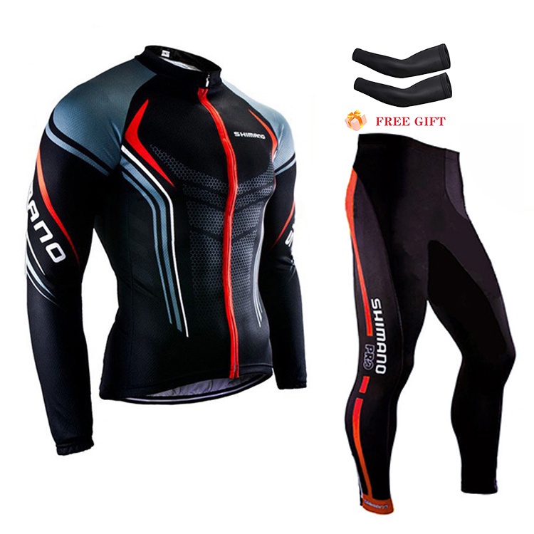 Roupa de ciclismo calça ciclismo masculino manga longa gel 20D conjunto ...