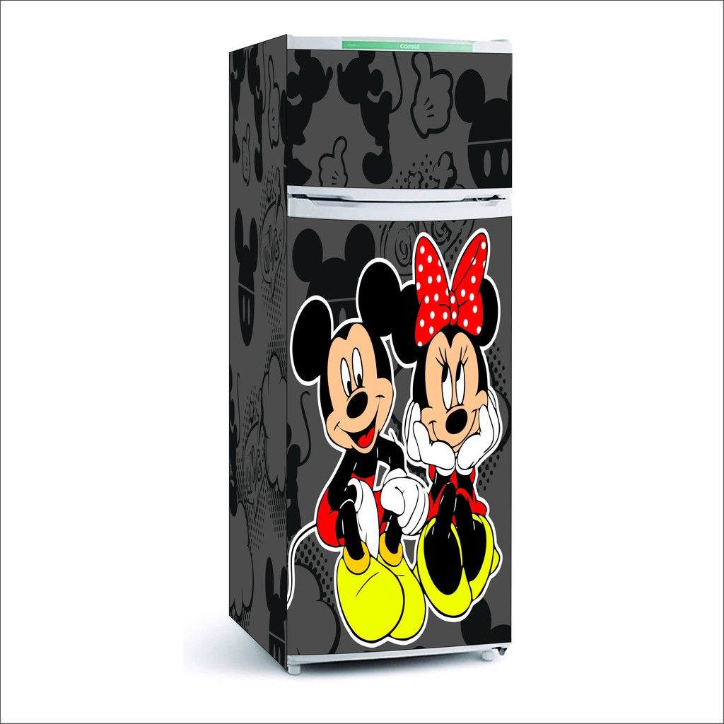 Adesivo envelopamento personalizado de geladeira MICKEY MOUSE MINNIE desenho  Disney | Shopee Brasil