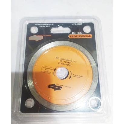 Disco Diamantado Liso Corte Seco 20x110mm 
