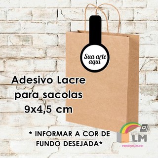 Adesivo Lacre personalizado para sacolas