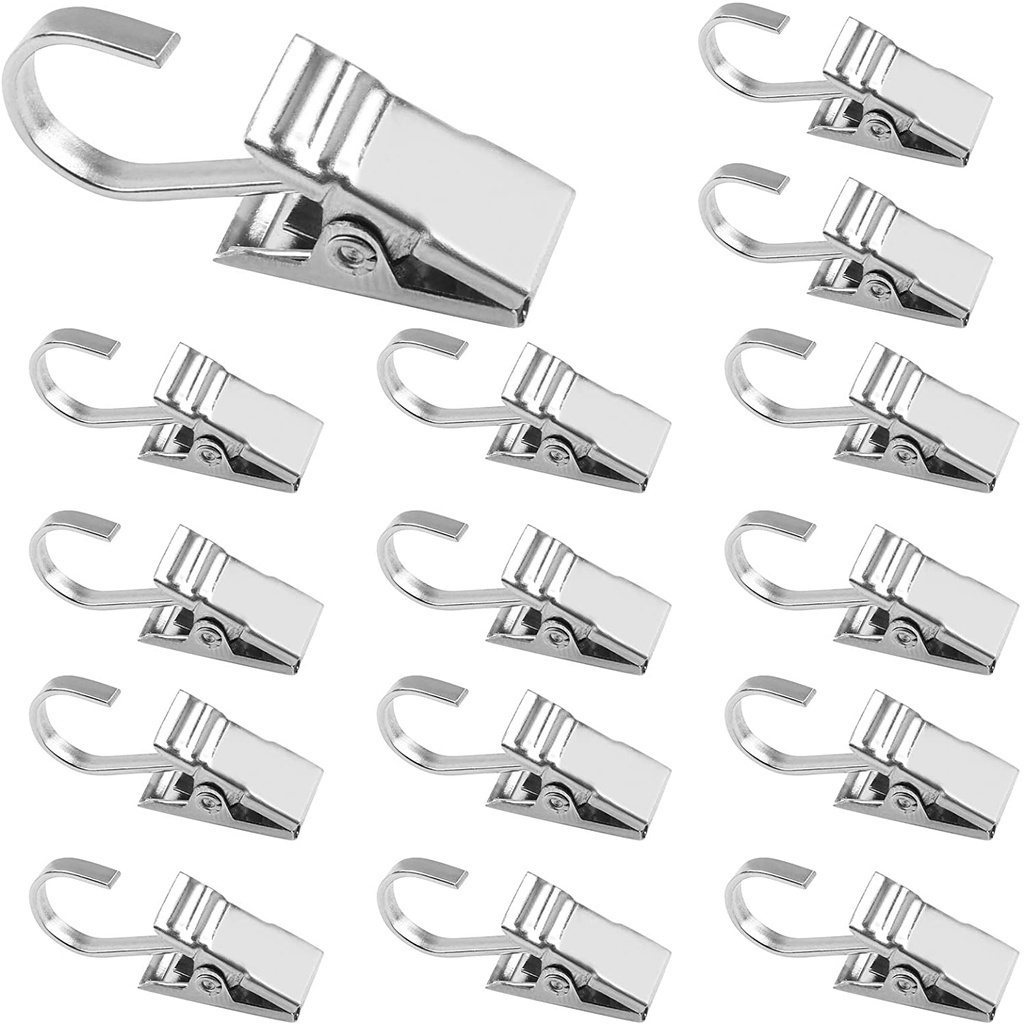 10Pcs/Conjunto Clipes De Cortina De Aço Inoxidável Com Gancho/Para Pesada De Ganchos De Armazenamento Cortinas Úteis Pendurar Fotos De Cordas De Luz Decoração De Natal