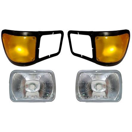 Farol Ford Pitbul F12000 F14000 F16000 de 1999 a 2005 com Lanterna Seta - Par Amarela