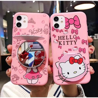 Capa De Celular Capinha Samsung A14 A13 A12 M12 A11 M11 A04 A03 A03S A02 A02S A73 A71 A70 A54 A53 A52 A52S A51 A50 A50S A34 A32 A30 A30S A23 A21S A20 A20S A10 A10S A7 2018 4G 5G Cartoon Hello Kitty Soft Case With Vanity Mirror