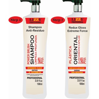 Plástica Japonesa Lizzy Cosméticos Escova Progressiva Sem Formol 2x500 Ml