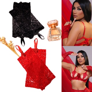 Par de Luvas Sexy em Renda Luva Feminina Fantasia Erótica Sex Shop