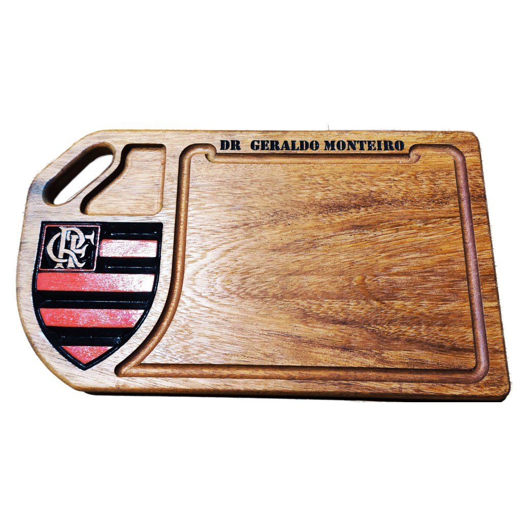 Tabua Carne Churrasco Madeira Flamengo Personalizada Nome