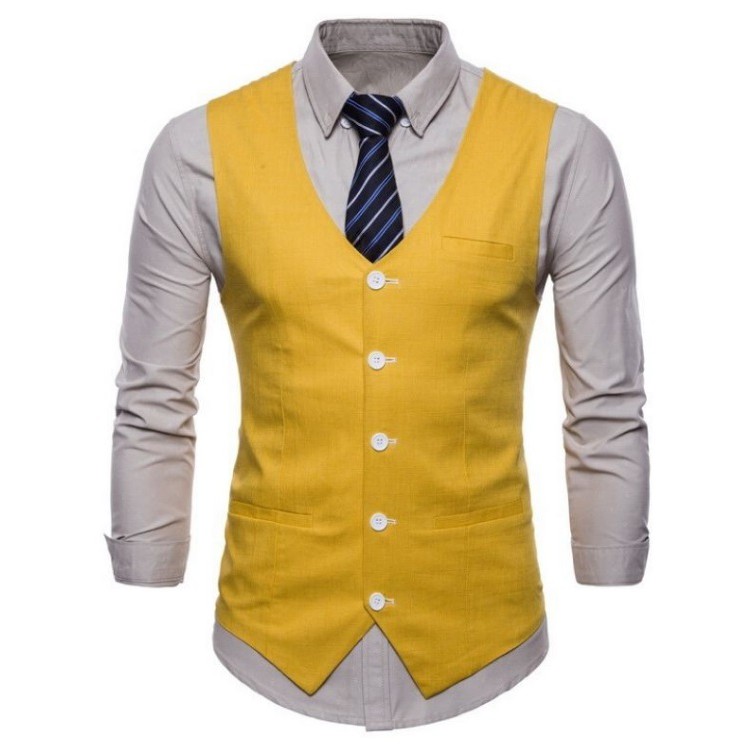 Colete Social Masculino Amarelo