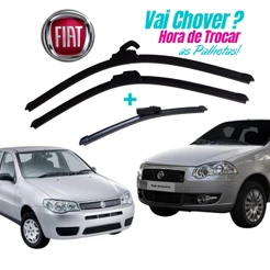 Palheta Limpador Dianteiro + Traseiro Fiat Palio G3 G4 2004 á 2015