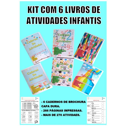 Atividades Infantil (kit com 6 livros) - Ortografia+matemática (3 A 9 Anos)