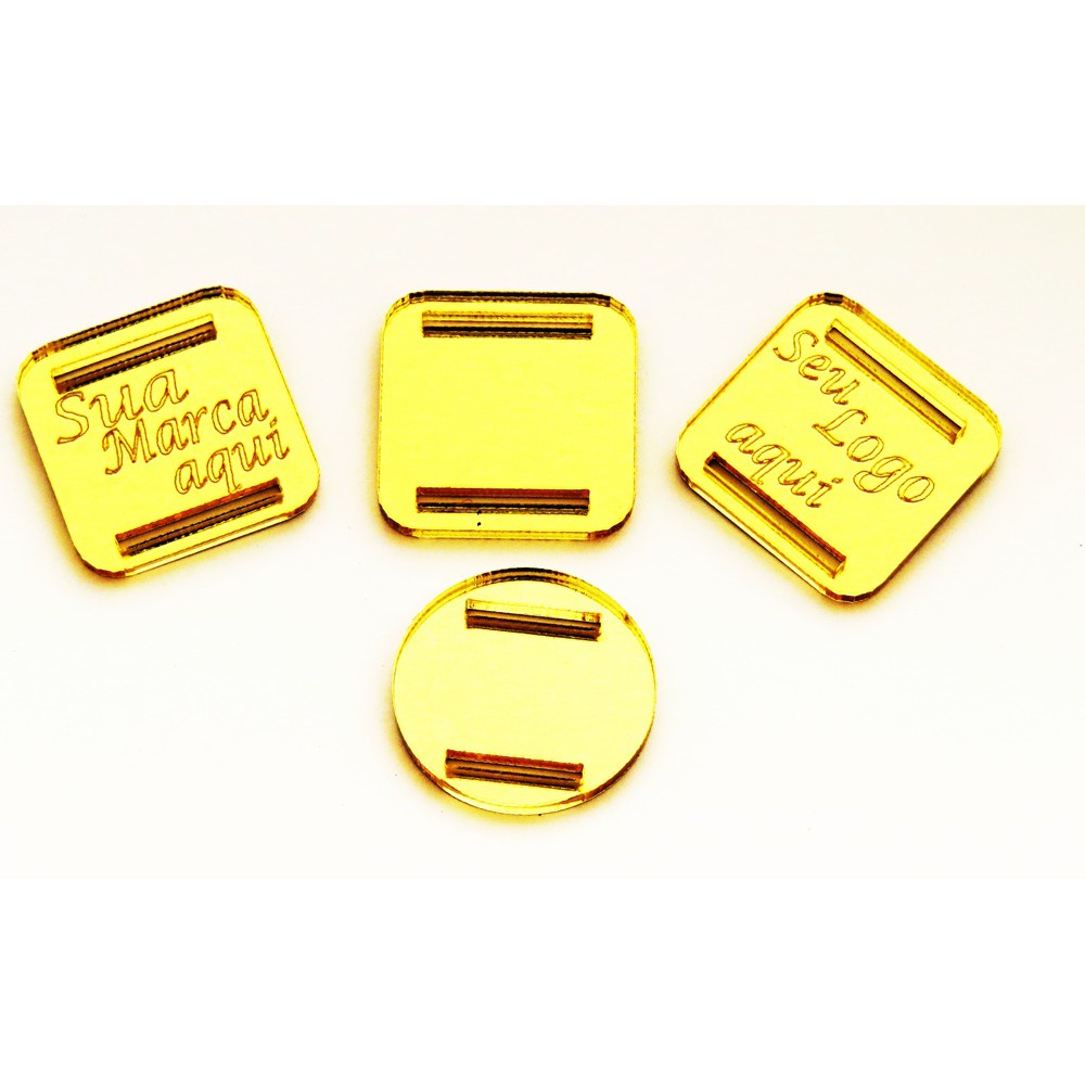 Etiqueta personalizada finalizador passante espelhado 50 peças em Oferta na Shopee