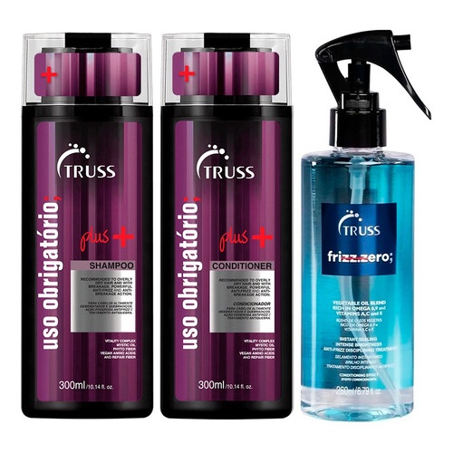 Truss Uso Obrigatório Plus Shampoo, Condicionador Frizz Zero