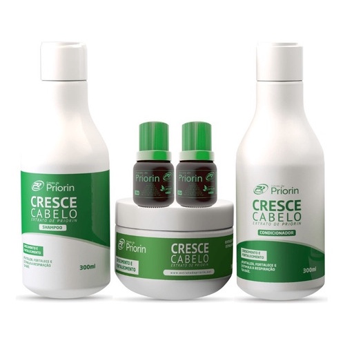 Kit Cresce Cabelo Extrato De Priorin +1 Tônico Cresce Cabelo
