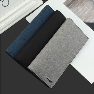 Carteira Longa Masculina Fina Estilo Coreano Casual Multi-Funcional Nova De Lona