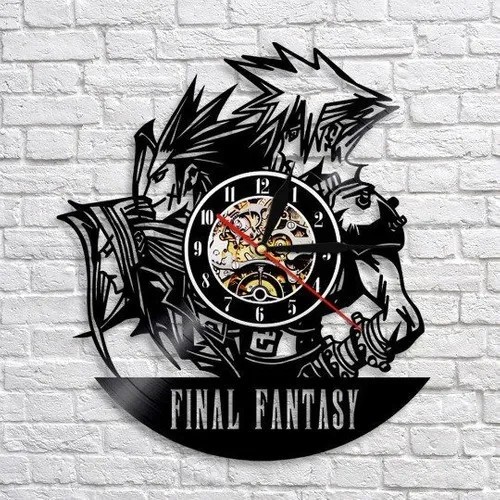 Final Fantasy 07 - Relógio Disco De Vinil Decoração
