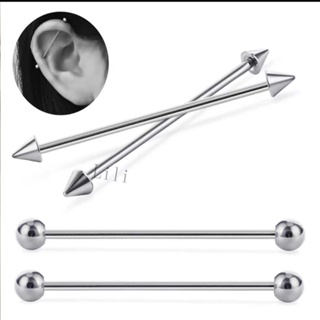 Piercing Transversal 38mm 45mm Bolinha  Spike Orelha Cartilagem Em Aço inoxidavel Cirugico em Oferta na Shopee