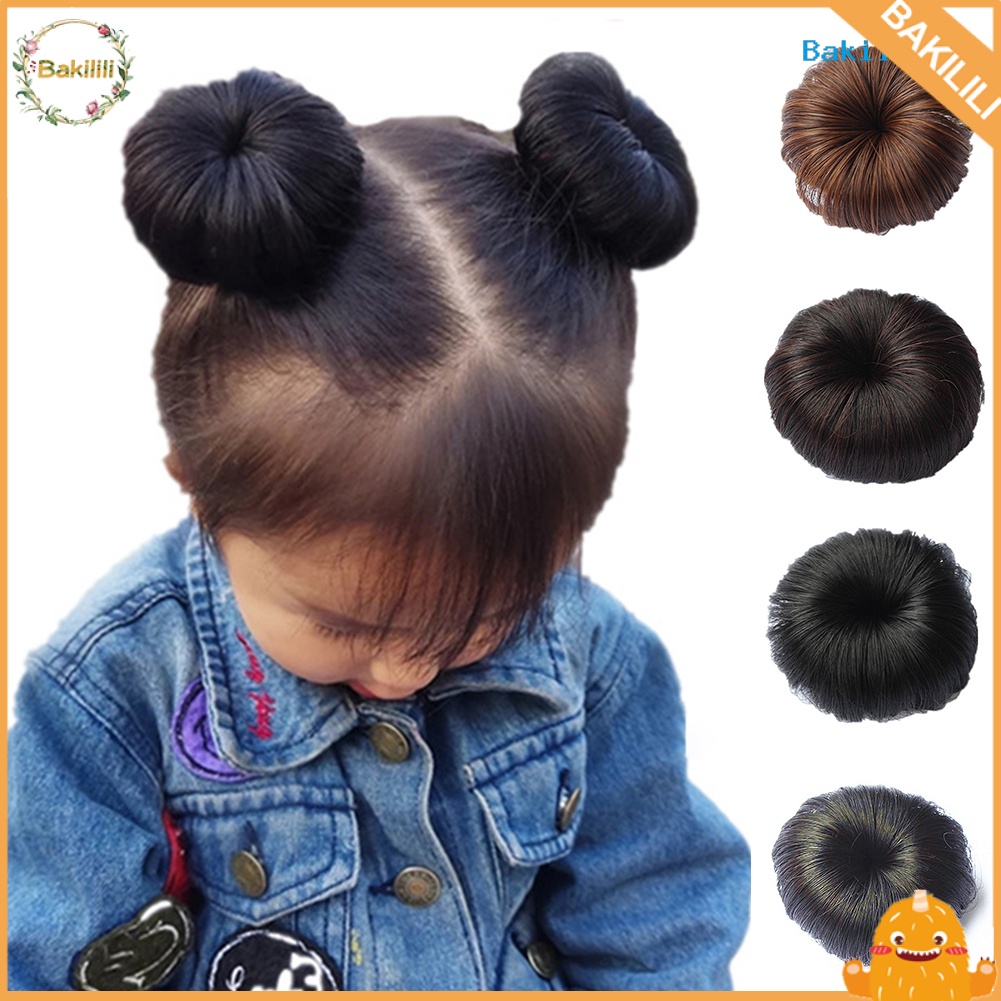 Bk Aplique / Peruca Infantil De Extensão Ondulada / Ondulada Para Fazer Coque em Oferta na Shopee