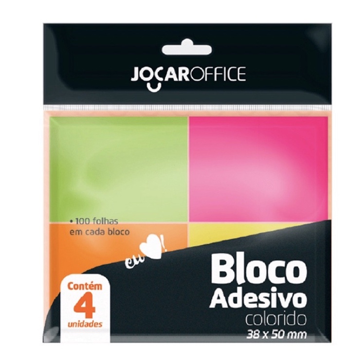 Bloco adesivo / Post it - Colorido - JocarOffice | Shopee Brasil