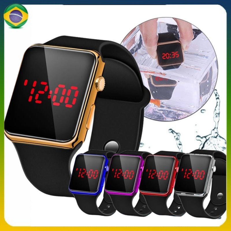 Ready Stock Silicio Leather Watches Waterproof Smart LED Electronic Watch