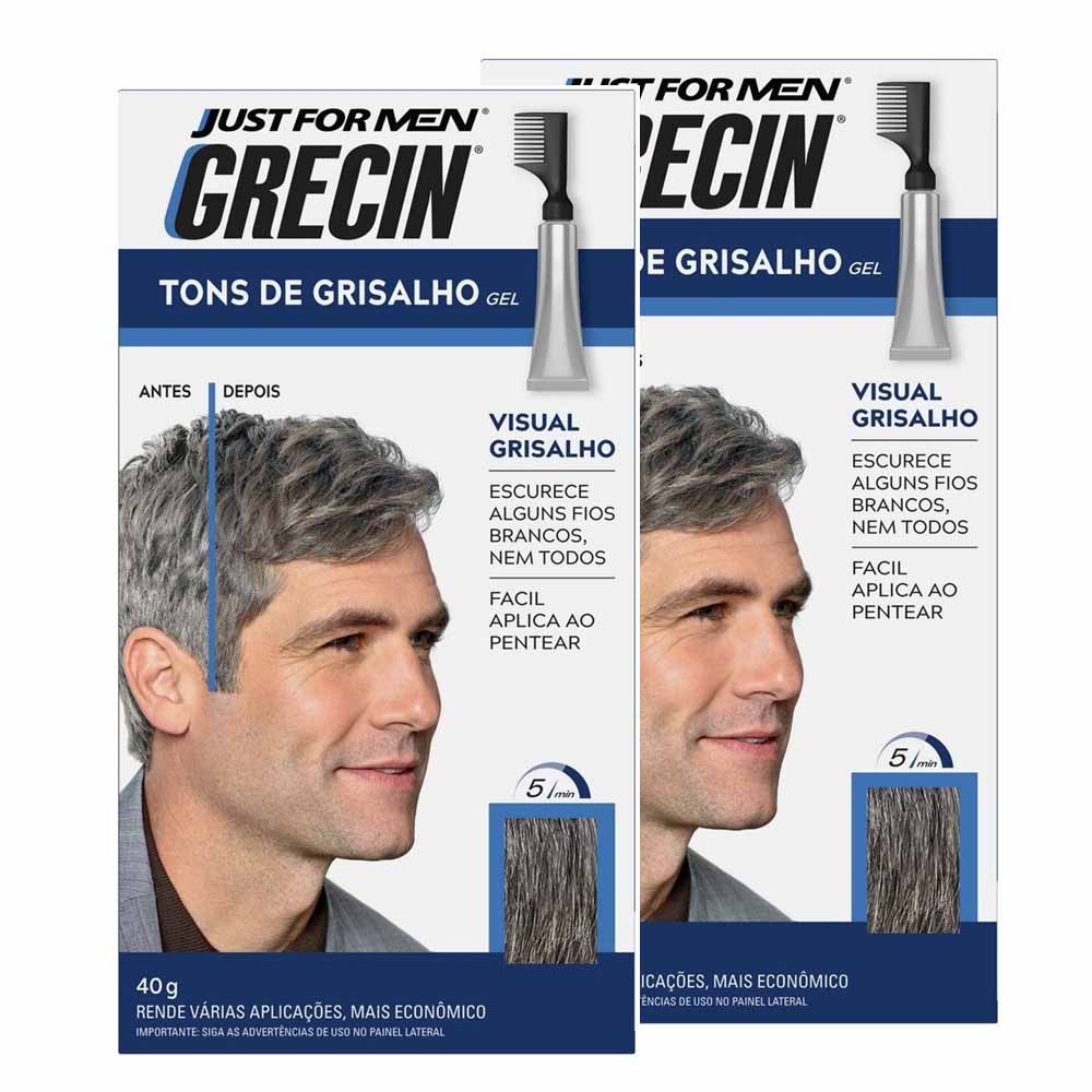 Kit com 2 Shampoo Tonalizante em Gel Tons de Grisalho 40g - Grecin