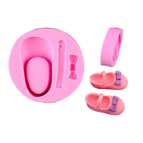 Molde De Silicone Sapatinho De Bebê Cortador Biscuit Festa Infantil