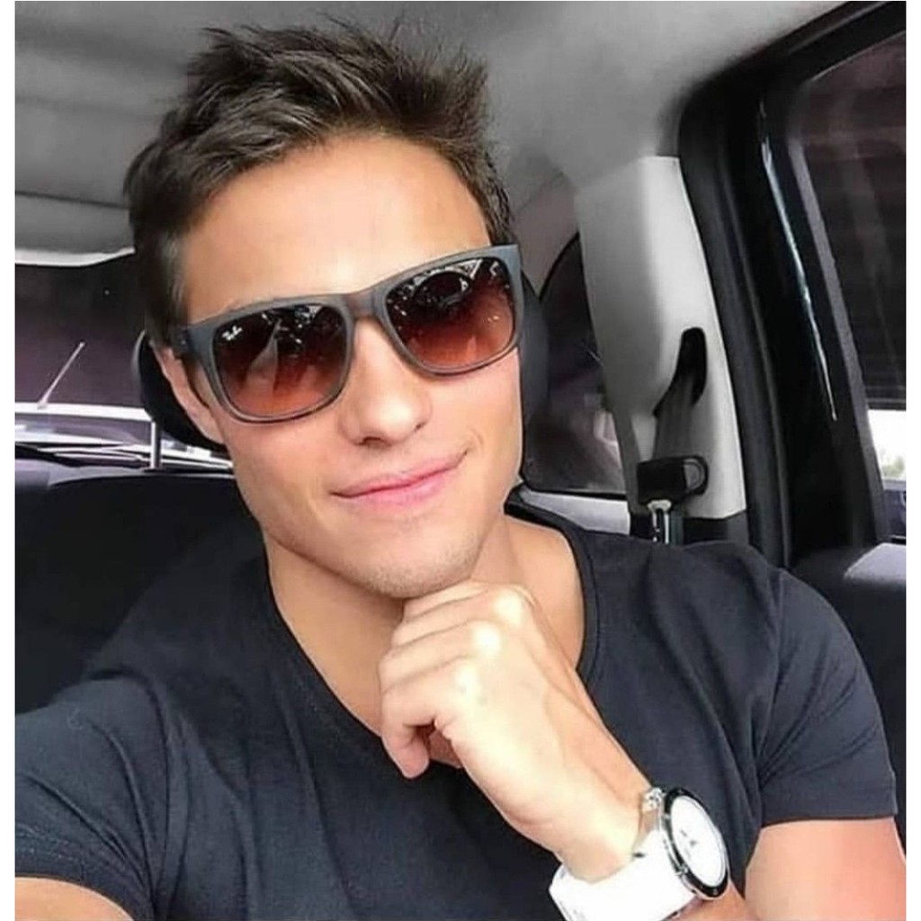 Charming Good feeling Elder Óculos de sol Justin masculino quadrado marrom degradê lente Polarizada com  case da marca | Shopee Brasil