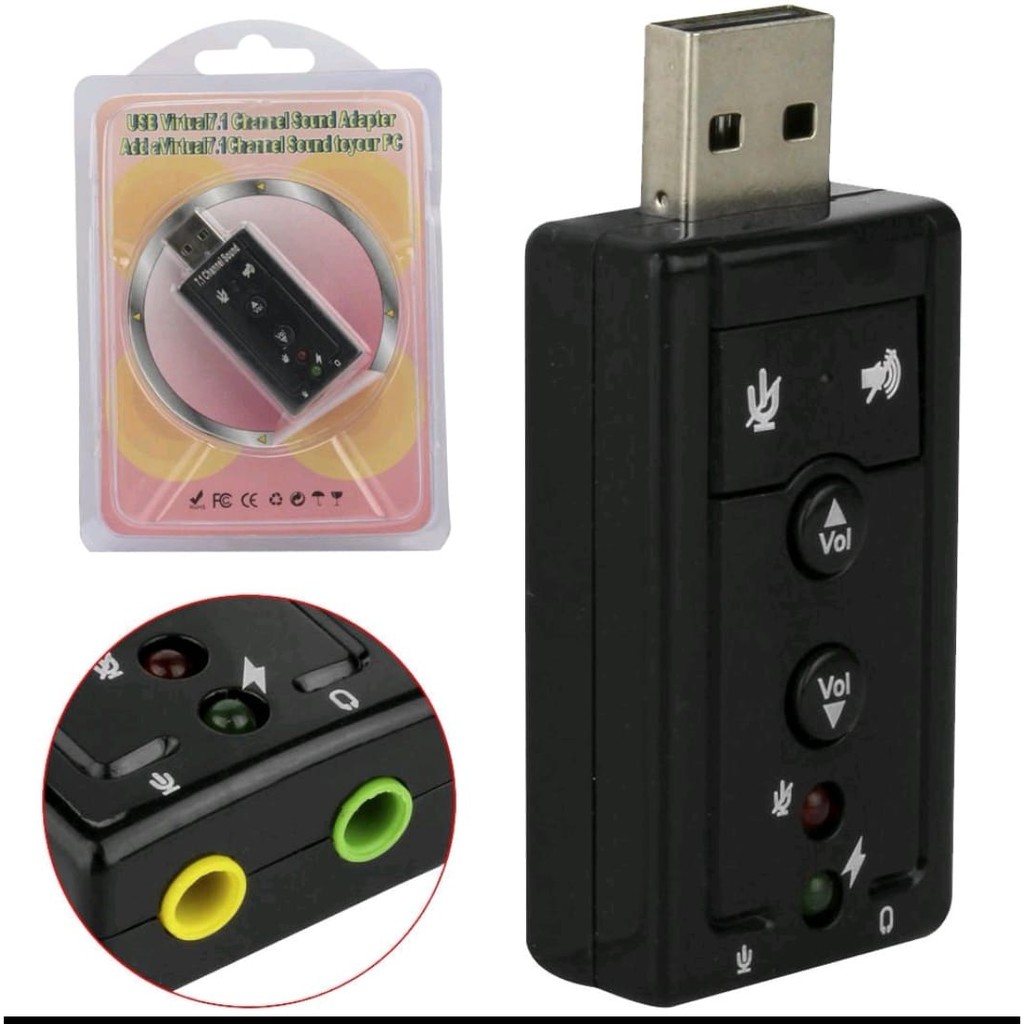 Placa De Som externa Usb 7.1