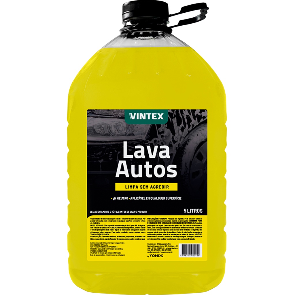 Shampoo Limpeza Automotiva Detergente Lava Autos 5L Vintex em Oferta na Shopee